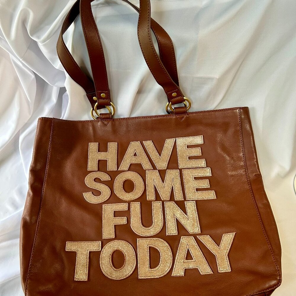 (NWOT) Soft Leather W/ Metallic Suede- Josie Tote (Travel/Beach/Work/Events)